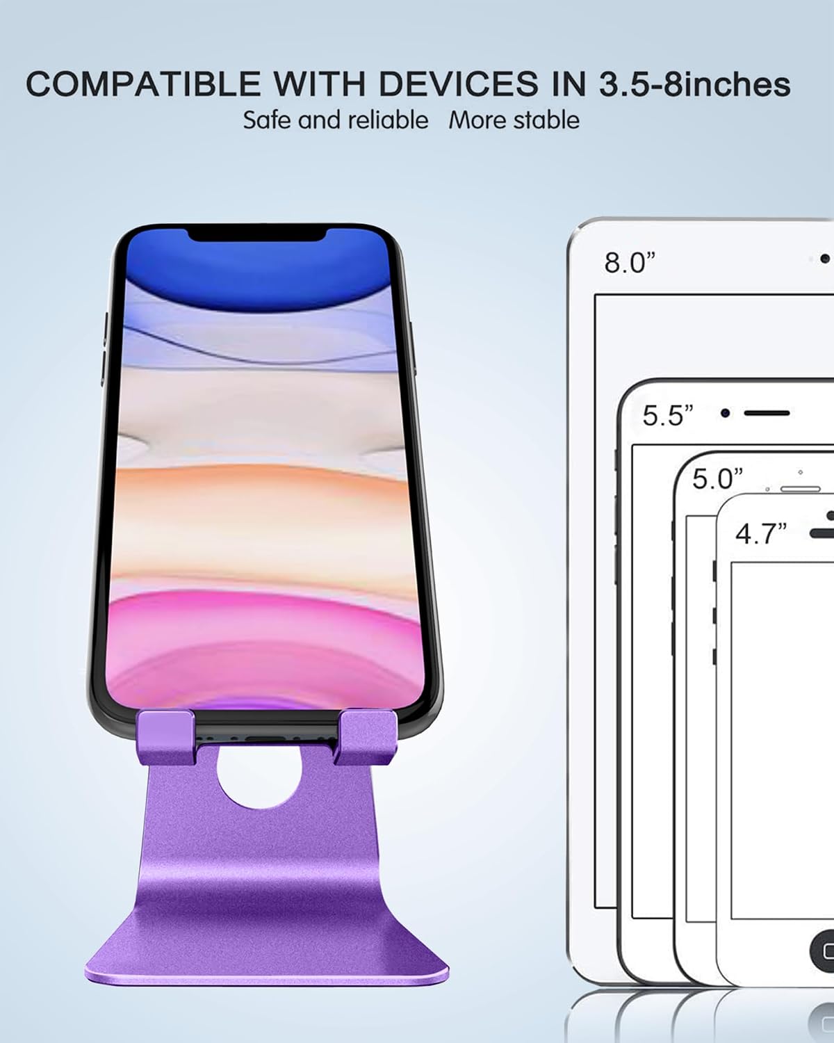 CreaDream Aluminum , Adjustable Phone Holder for Desk