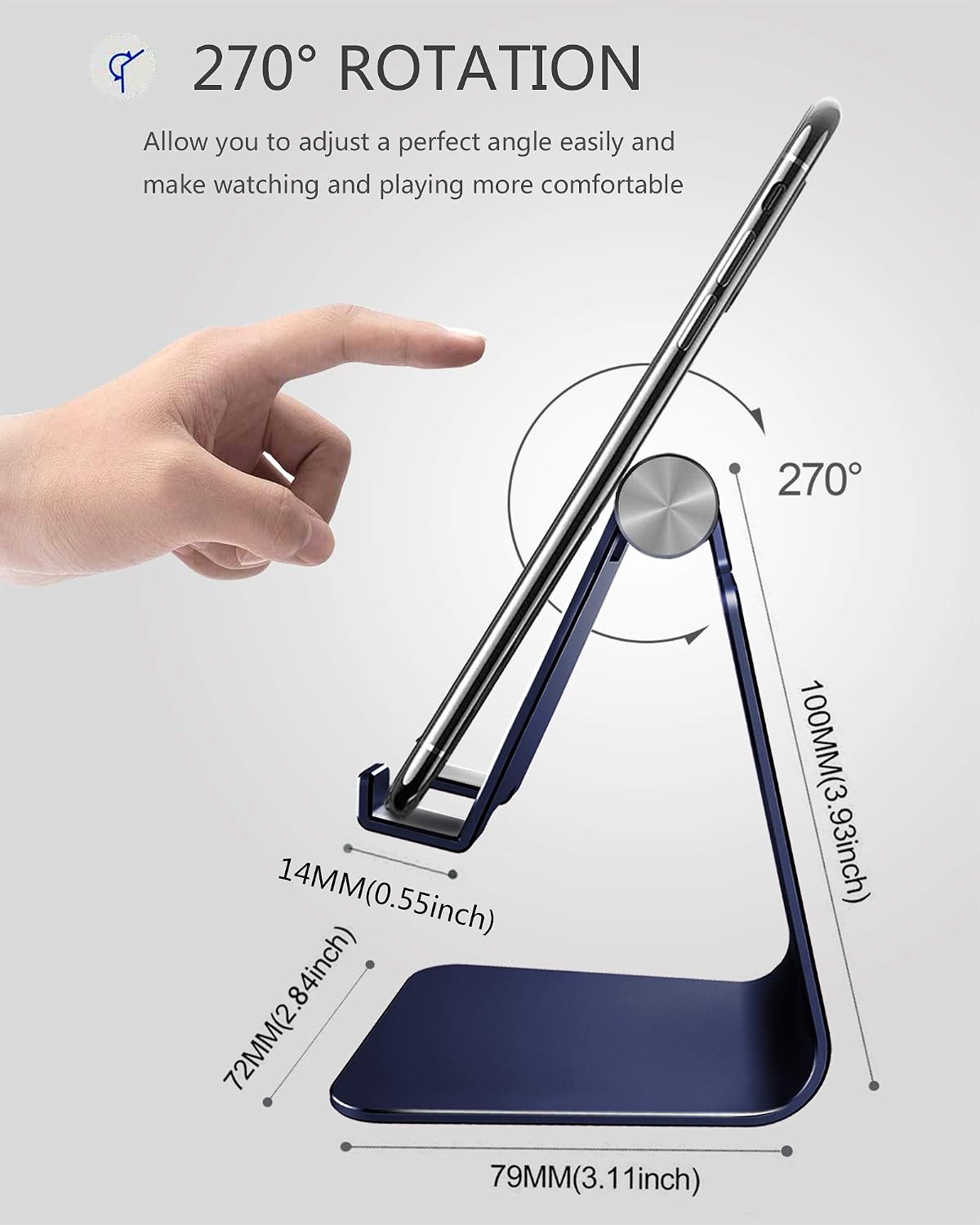 CreaDream Aluminum , Adjustable Phone Holder for Desk