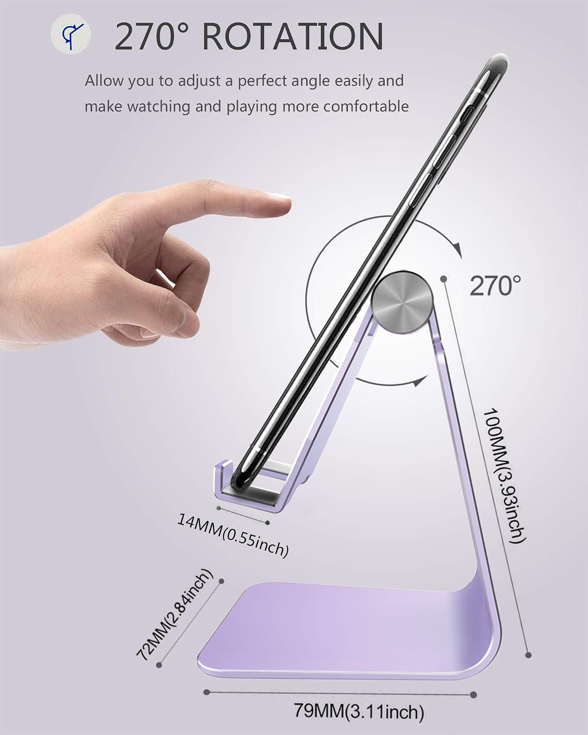 CreaDream Aluminum , Adjustable Phone Holder for Desk