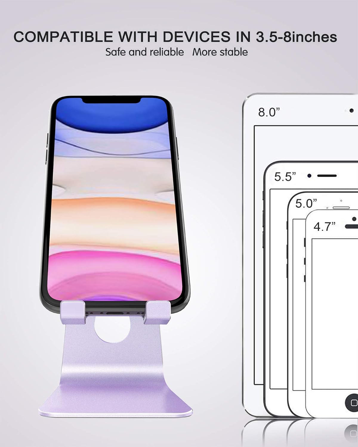 CreaDream Aluminum , Adjustable Phone Holder for Desk