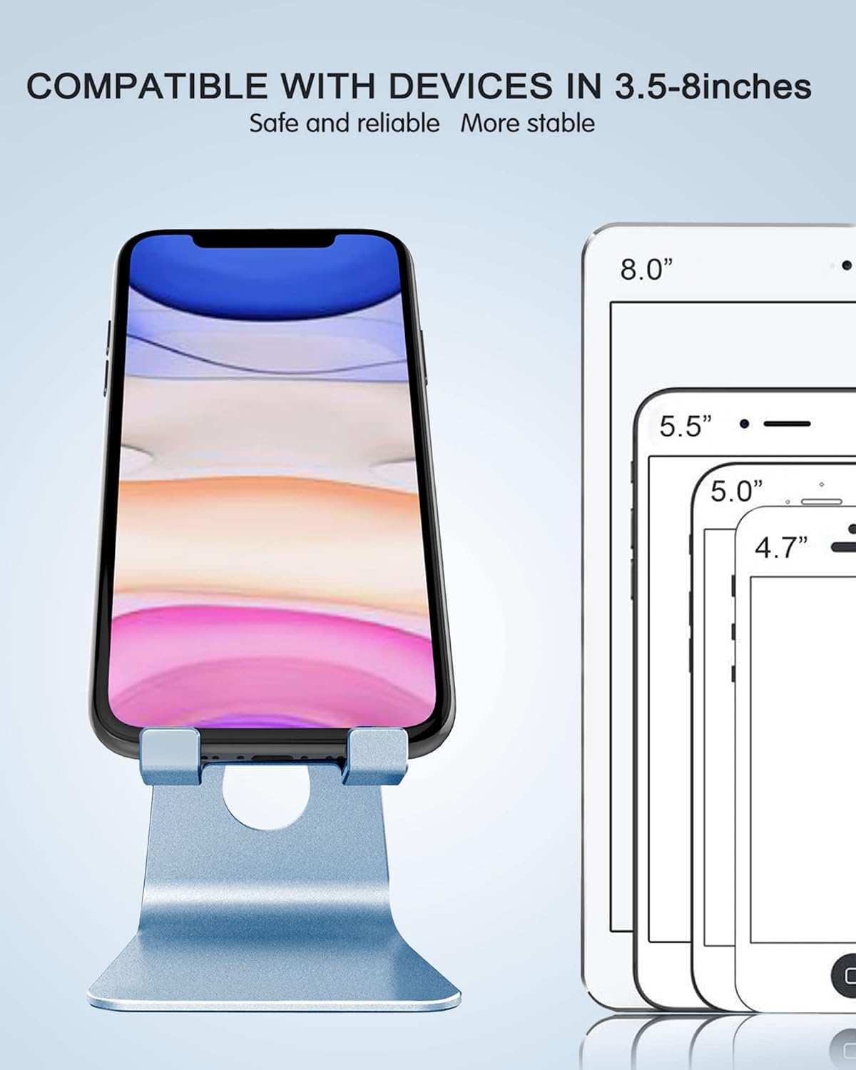 CreaDream Aluminum , Adjustable Phone Holder for Desk