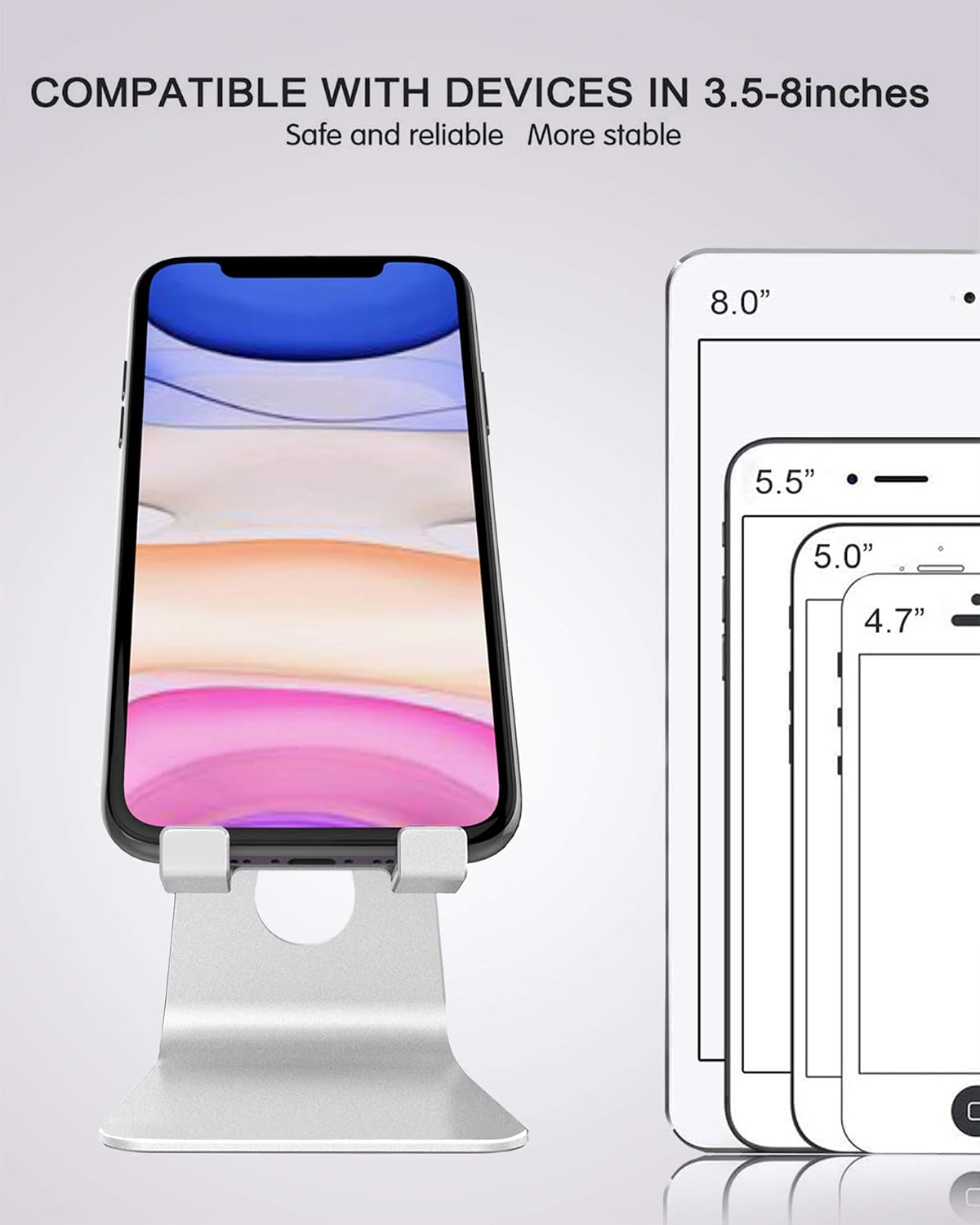 CreaDream Aluminum , Adjustable Phone Holder for Desk