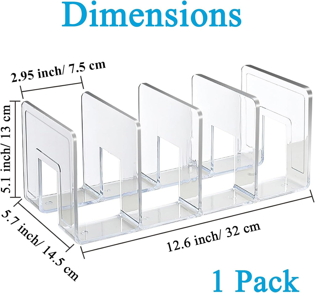 Acrylic File Sorter, Clear File Holder Acrylic Desk Organizer, Sturdy Desktop Files Organizer Files Folder Holder Rack for Envelopes Mail Letter Paper Notebook Electronics (4 Sections)