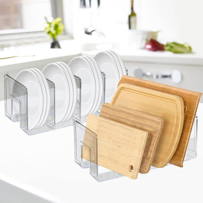 Acrylic File Sorter, Clear File Holder Acrylic Desk Organizer, Sturdy Desktop Files Organizer Files Folder Holder Rack for Envelopes Mail Letter Paper Notebook Electronics (4 Sections)