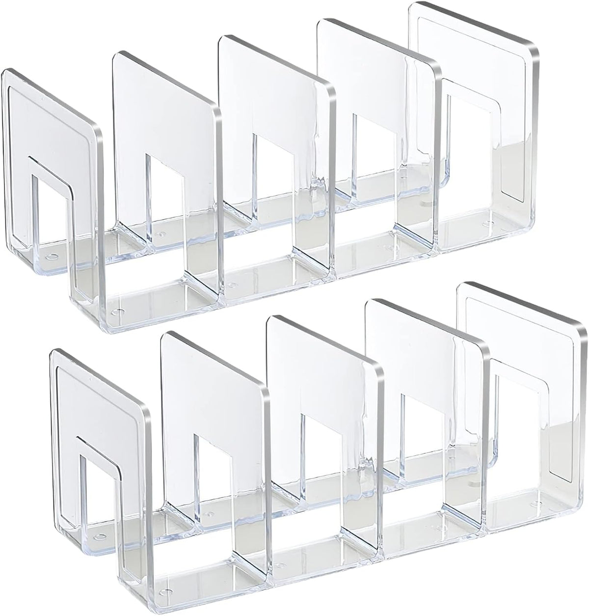 Acrylic File Sorter, Clear File Holder Acrylic Desk Organizer, Sturdy Desktop Files Organizer Files Folder Holder Rack for Envelopes Mail Letter Paper Notebook Electronics (4 Sections)