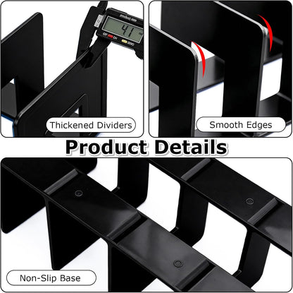 Acrylic File Sorter, Clear File Holder Acrylic Desk Organizer, Sturdy Desktop Files Organizer Files Folder Holder Rack for Envelopes Mail Letter Paper Notebook Electronics (4 Sections)
