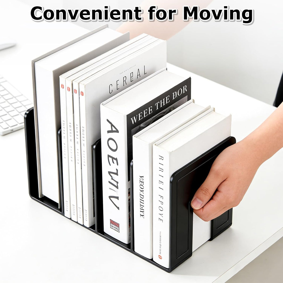 Acrylic File Sorter, Clear File Holder Acrylic Desk Organizer, Sturdy Desktop Files Organizer Files Folder Holder Rack for Envelopes Mail Letter Paper Notebook Electronics (4 Sections)