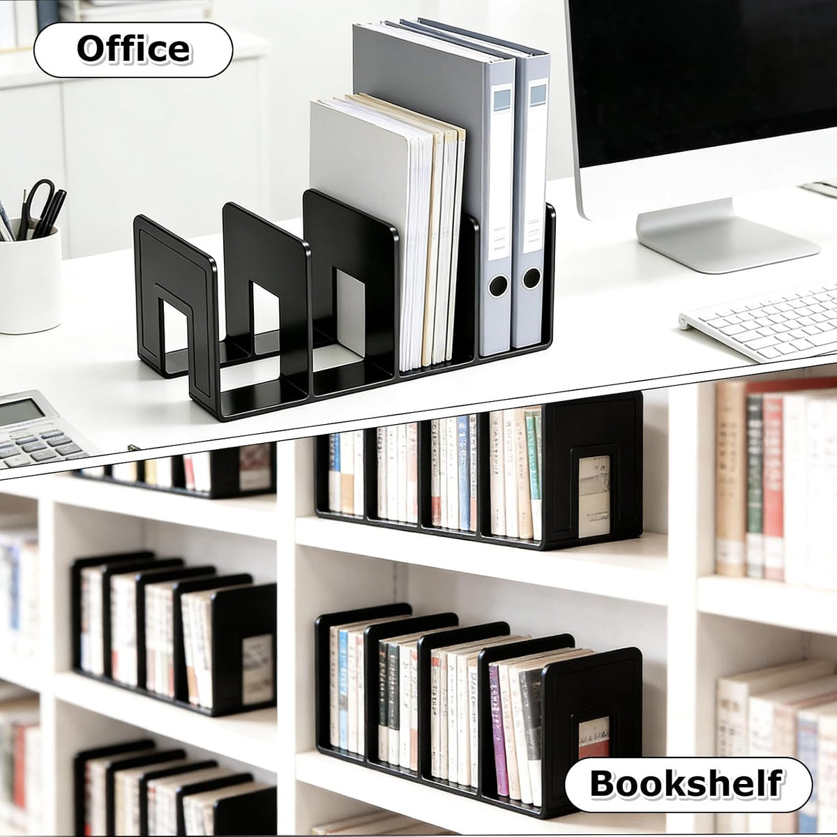 Acrylic File Sorter, Clear File Holder Acrylic Desk Organizer, Sturdy Desktop Files Organizer Files Folder Holder Rack for Envelopes Mail Letter Paper Notebook Electronics (4 Sections)