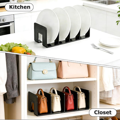 Acrylic File Sorter, Clear File Holder Acrylic Desk Organizer, Sturdy Desktop Files Organizer Files Folder Holder Rack for Envelopes Mail Letter Paper Notebook Electronics (4 Sections)