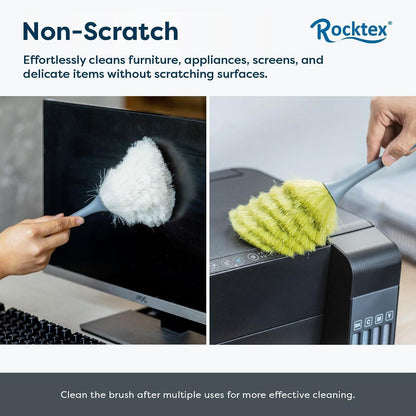 3 Pack Microfiber Delicate Duster & Detail Brush - Dual Ended Duster with Microfiber, Electrostatic and Washable Screen Static Cleaning Tool for Office, Car, Laptop, Screen, Keyboard, TV