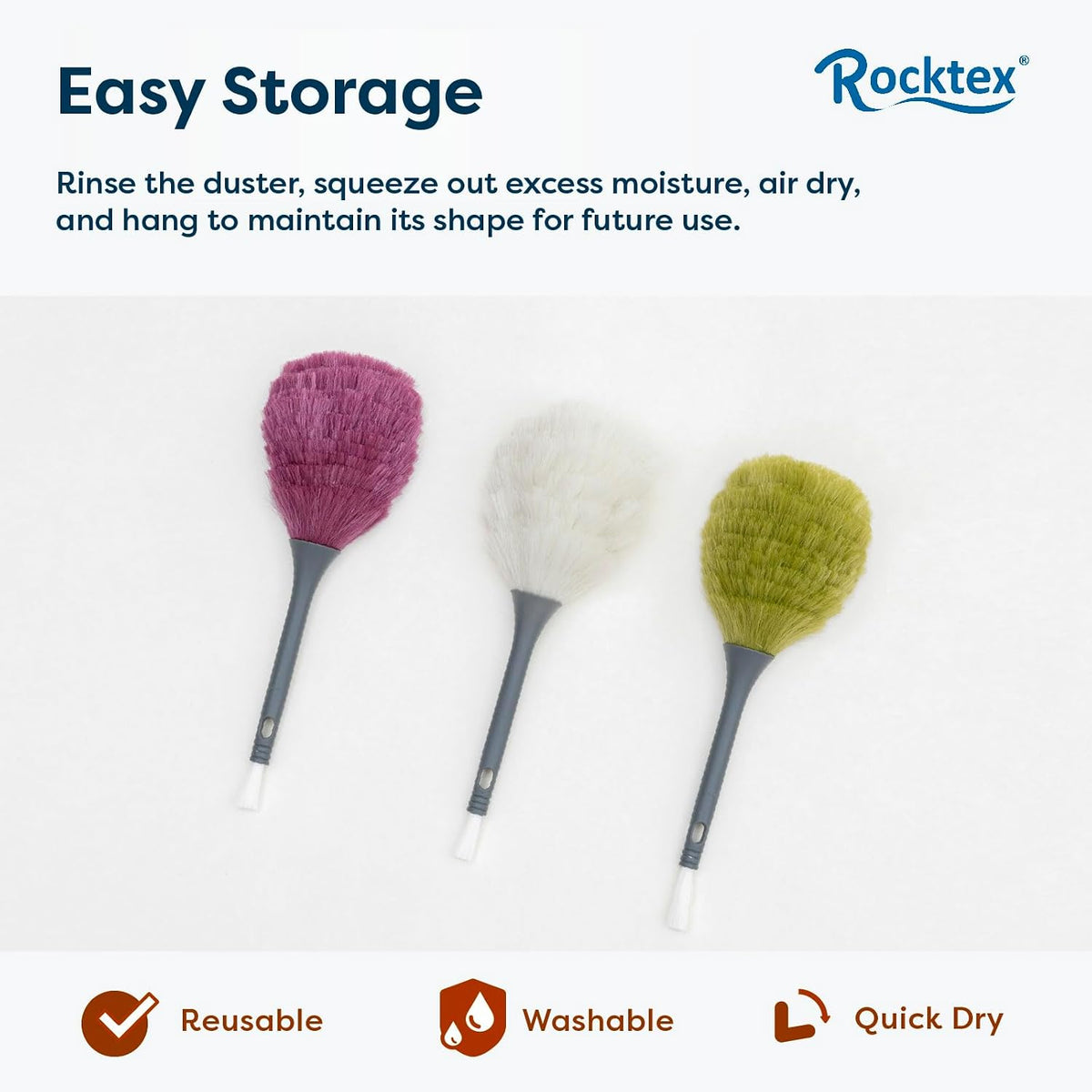 3 Pack Microfiber Delicate Duster & Detail Brush - Dual Ended Duster with Microfiber, Electrostatic and Washable Screen Static Cleaning Tool for Office, Car, Laptop, Screen, Keyboard, TV