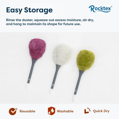 3 Pack Microfiber Delicate Duster & Detail Brush - Dual Ended Duster with Microfiber, Electrostatic and Washable Screen Static Cleaning Tool for Office, Car, Laptop, Screen, Keyboard, TV