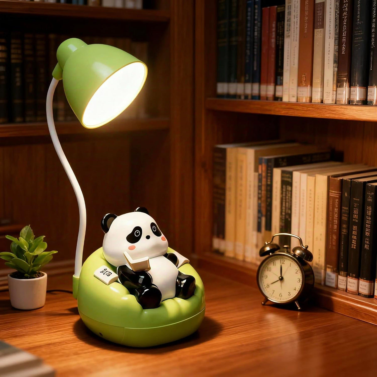 Cute Panda Night Light, Rechargeable Bedside Lamp, 3-Level Touch Control Adjustable, LED Desk Lamp with USB for Bedroom Study Room, Boys Girls Gift (Blue)