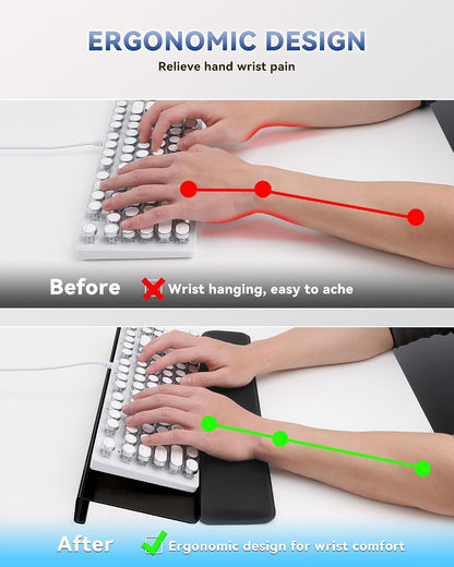 Computer Keyboard Wrist Rest, Keyboard Riser Stand for Desktop
