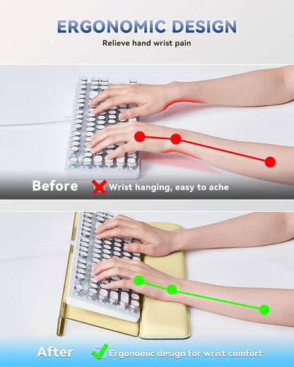Computer Keyboard Wrist Rest, Keyboard Riser Stand for Desktop