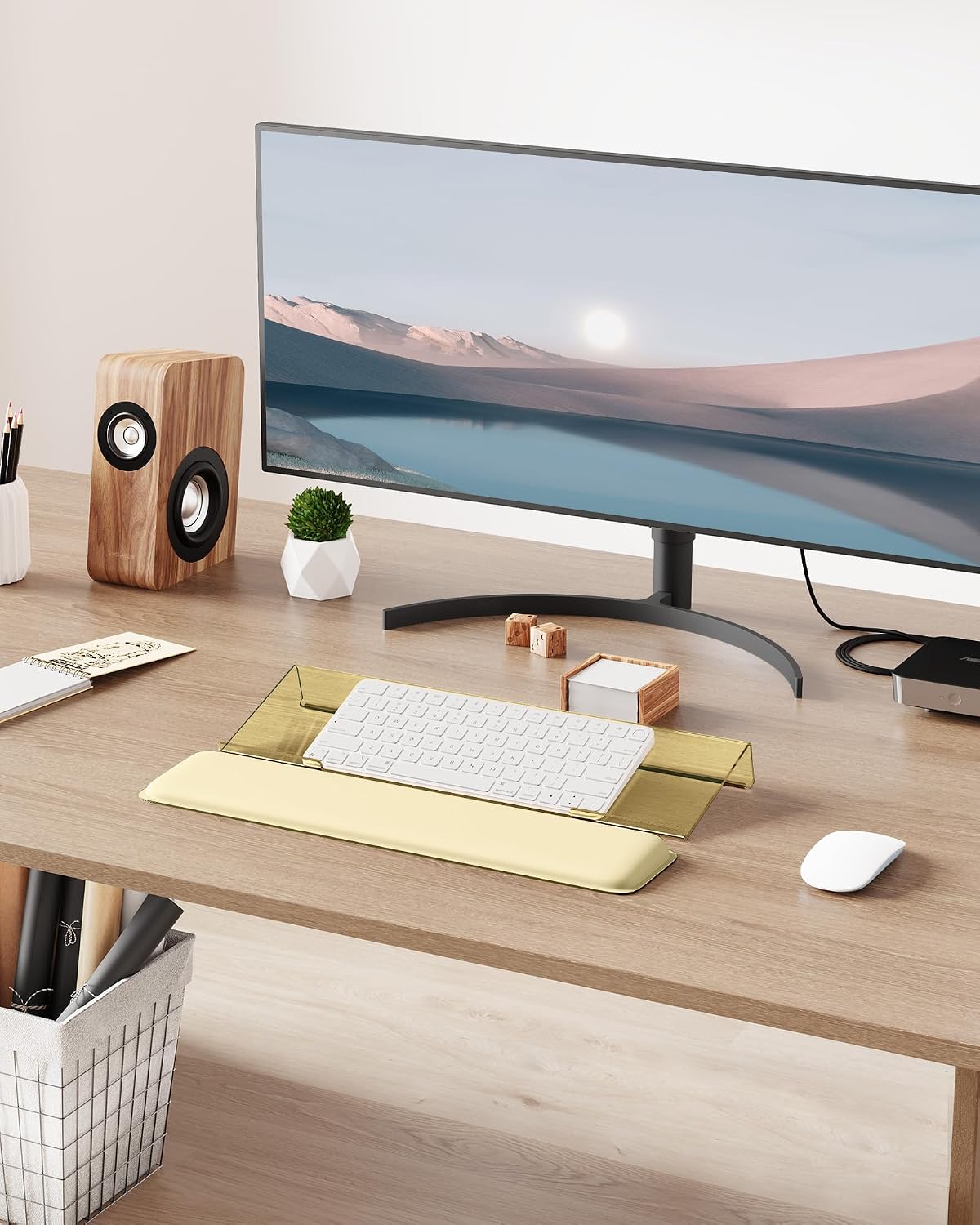 Computer Keyboard Wrist Rest, Keyboard Riser Stand for Desktop