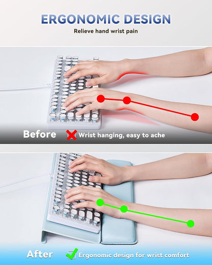 Computer Keyboard Wrist Rest, Keyboard Riser Stand for Desktop
