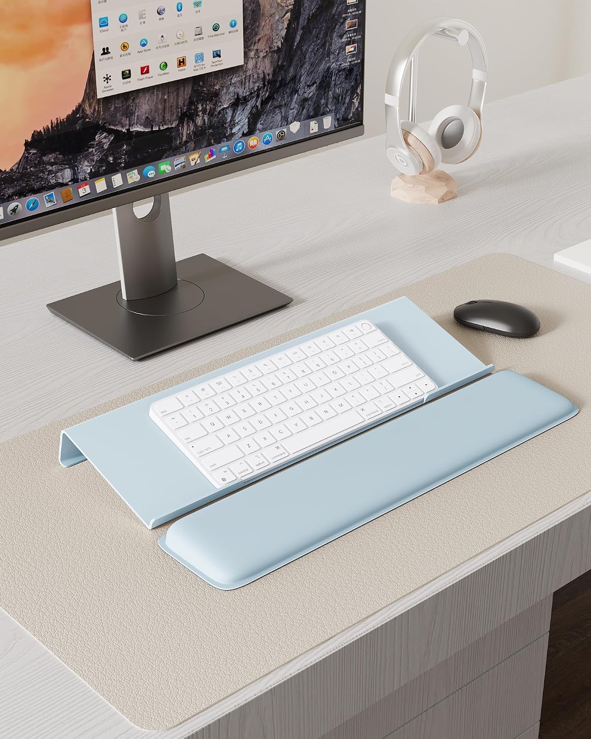 Computer Keyboard Wrist Rest, Keyboard Riser Stand for Desktop