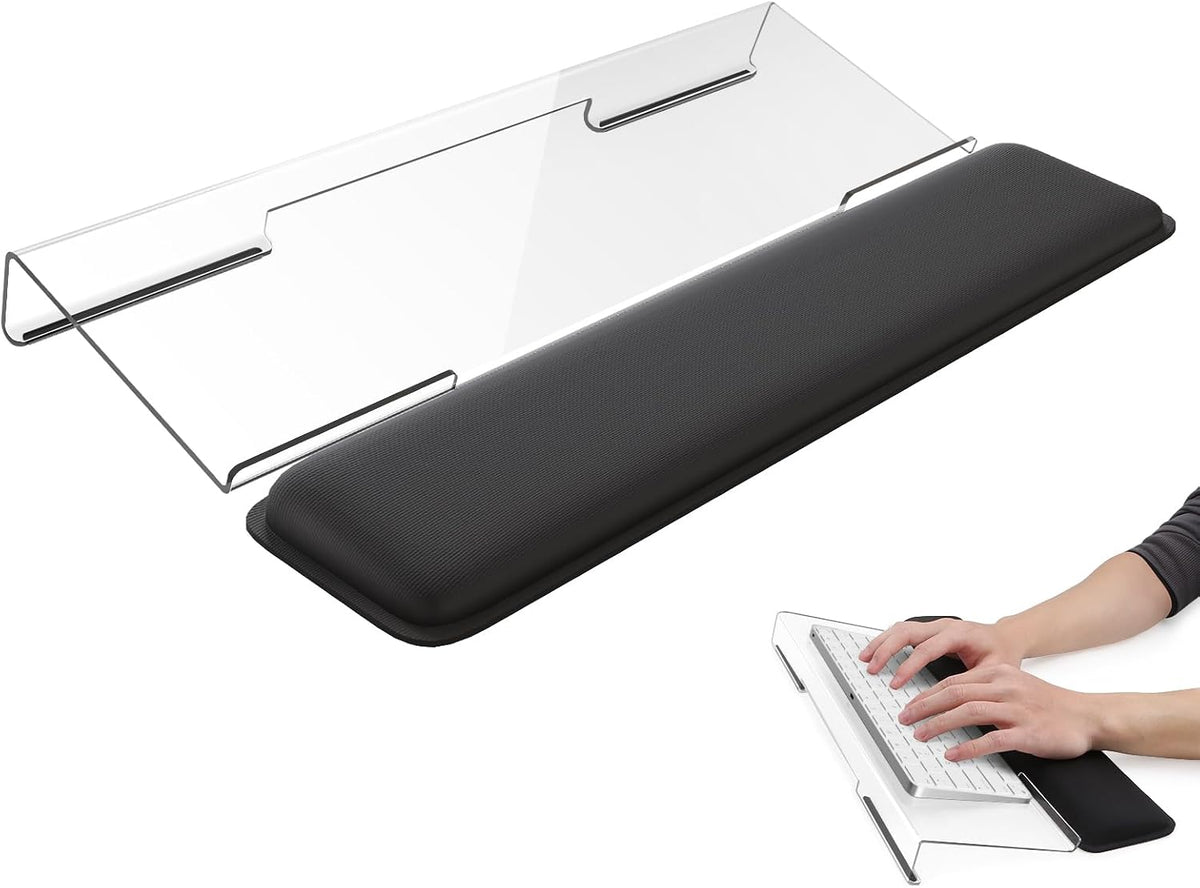Computer Keyboard Wrist Rest, Keyboard Riser Stand for Desktop