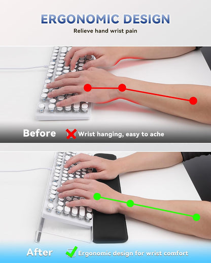 Computer Keyboard Wrist Rest, Keyboard Riser Stand for Desktop