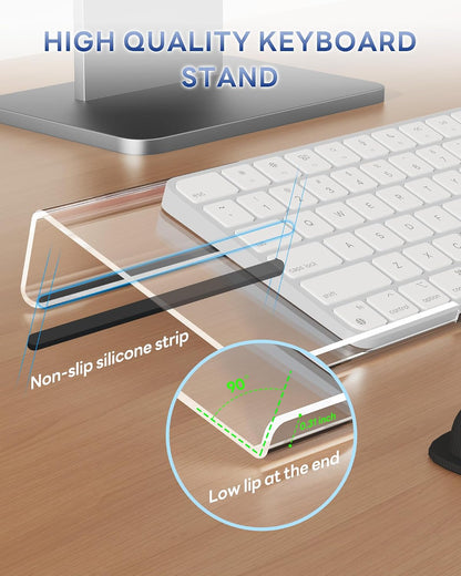 Computer Keyboard Wrist Rest, Keyboard Riser Stand for Desktop