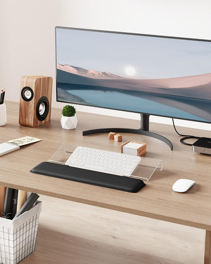 Computer Keyboard Wrist Rest, Keyboard Riser Stand for Desktop