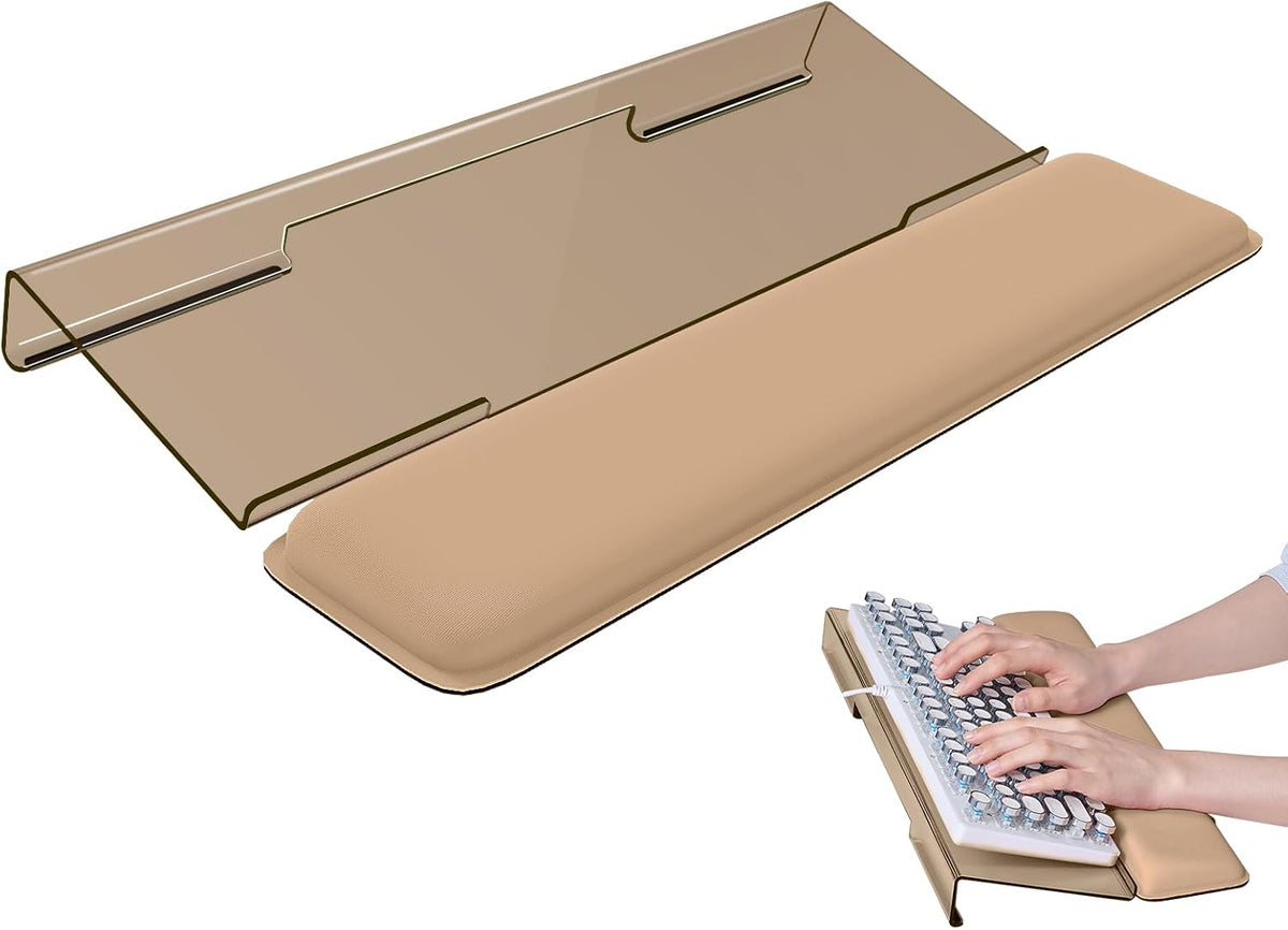 Computer Keyboard Wrist Rest, Keyboard Riser Stand for Desktop