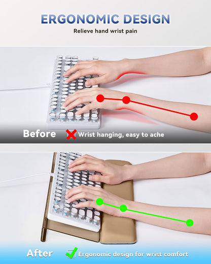 Computer Keyboard Wrist Rest, Keyboard Riser Stand for Desktop