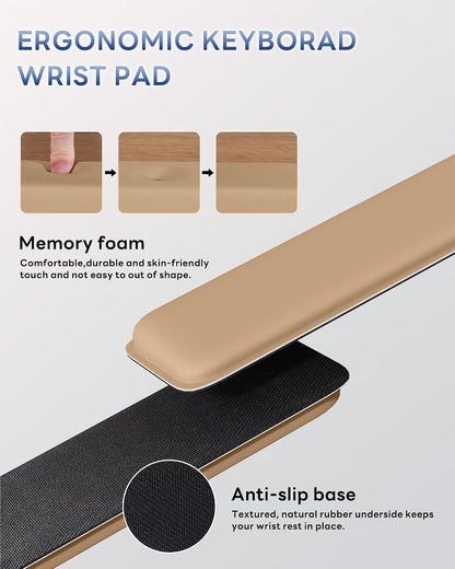 Computer Keyboard Wrist Rest, Keyboard Riser Stand for Desktop