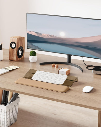 Computer Keyboard Wrist Rest, Keyboard Riser Stand for Desktop