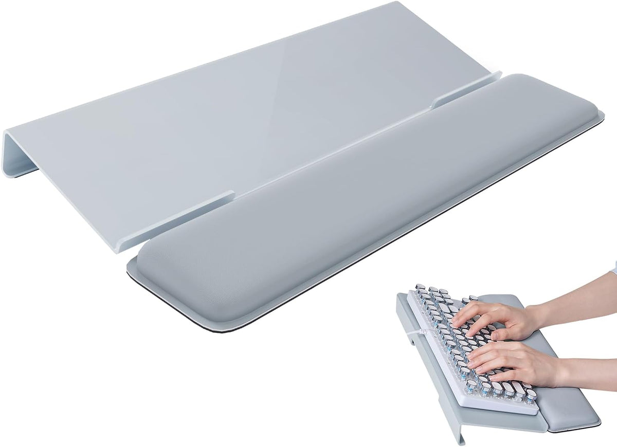 Computer Keyboard Wrist Rest, Keyboard Riser Stand for Desktop