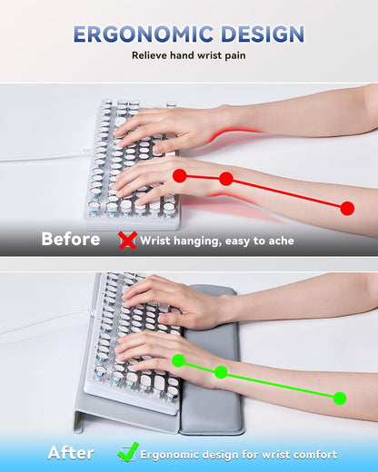Computer Keyboard Wrist Rest, Keyboard Riser Stand for Desktop