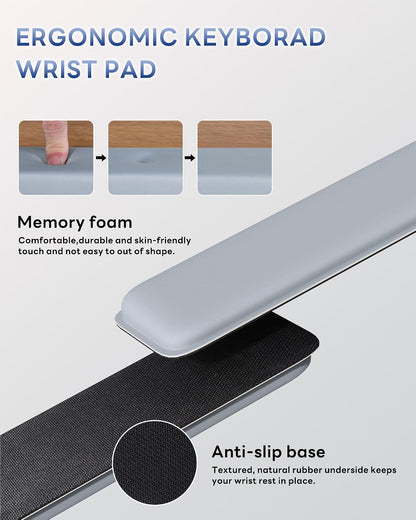 Computer Keyboard Wrist Rest, Keyboard Riser Stand for Desktop