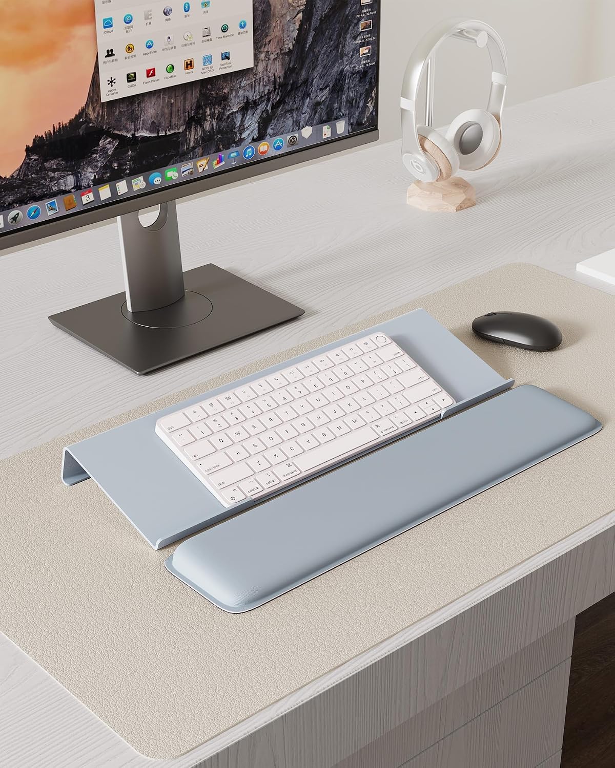 Computer Keyboard Wrist Rest, Keyboard Riser Stand for Desktop