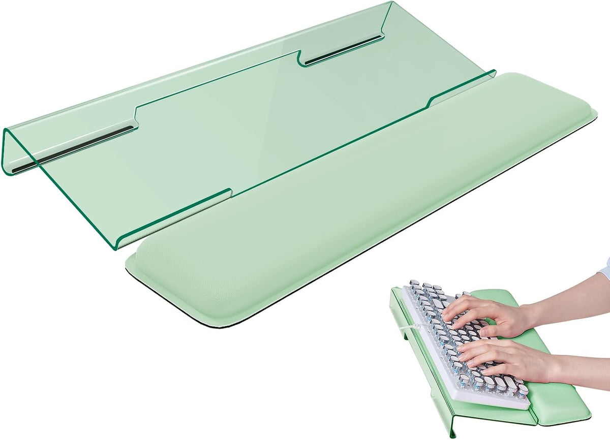 Computer Keyboard Wrist Rest, Keyboard Riser Stand for Desktop