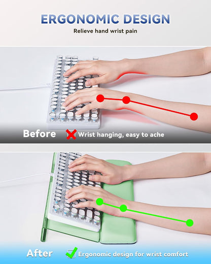 Computer Keyboard Wrist Rest, Keyboard Riser Stand for Desktop