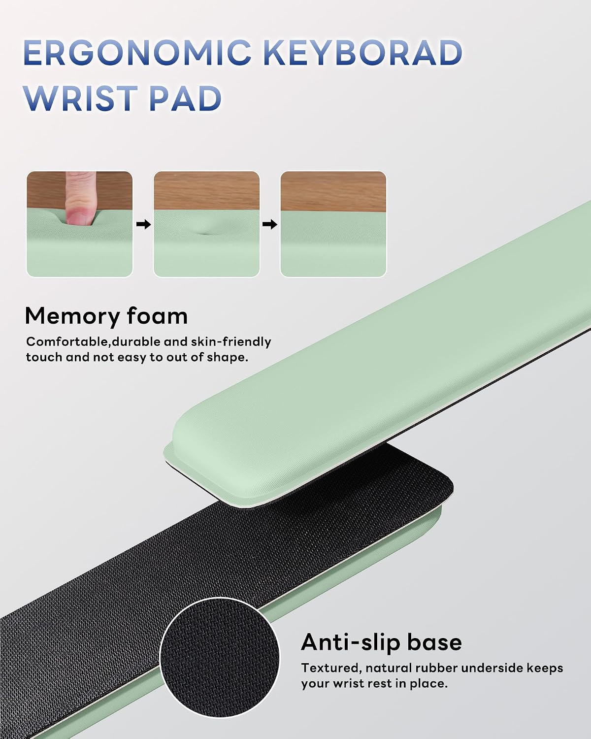 Computer Keyboard Wrist Rest, Keyboard Riser Stand for Desktop