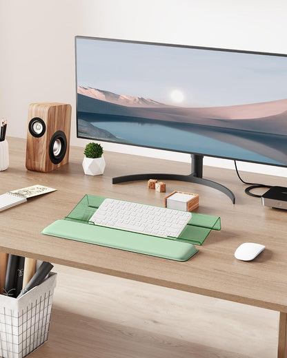 Computer Keyboard Wrist Rest, Keyboard Riser Stand for Desktop