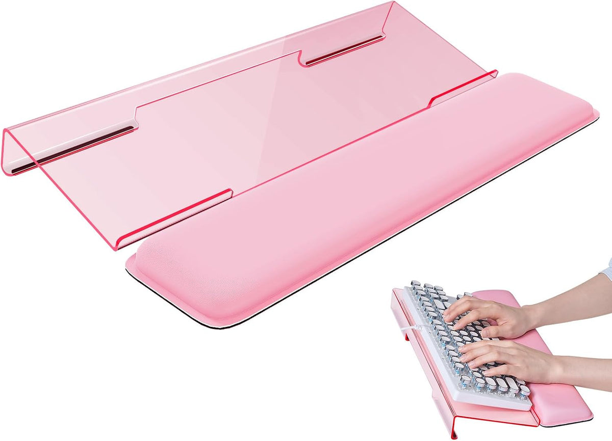 Computer Keyboard Wrist Rest, Keyboard Riser Stand for Desktop