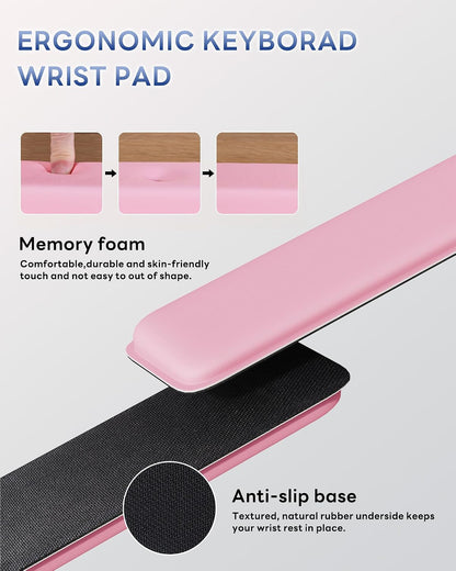 Computer Keyboard Wrist Rest, Keyboard Riser Stand for Desktop