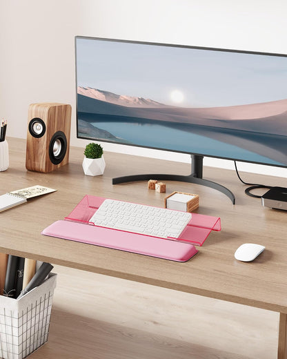 Computer Keyboard Wrist Rest, Keyboard Riser Stand for Desktop