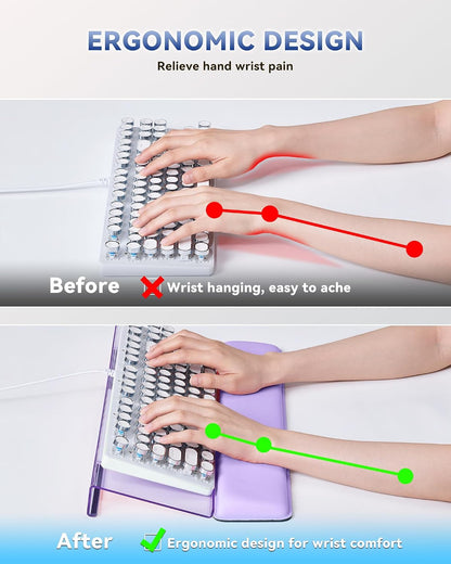 Computer Keyboard Wrist Rest, Keyboard Riser Stand for Desktop