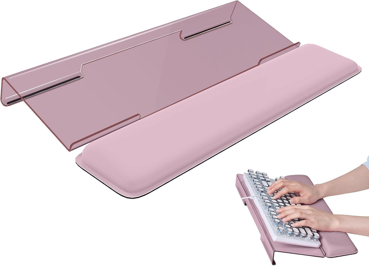 Computer Keyboard Wrist Rest, Keyboard Riser Stand for Desktop