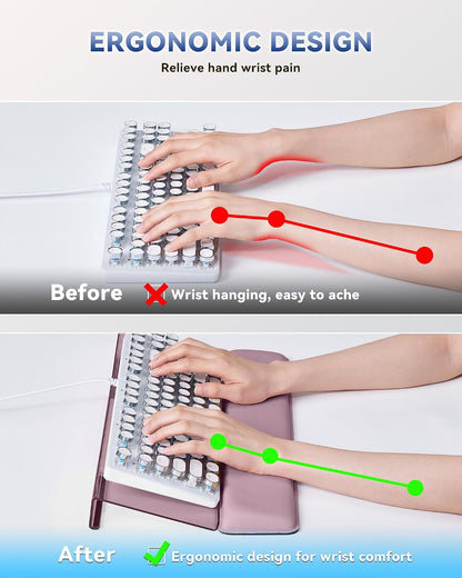 Computer Keyboard Wrist Rest, Keyboard Riser Stand for Desktop