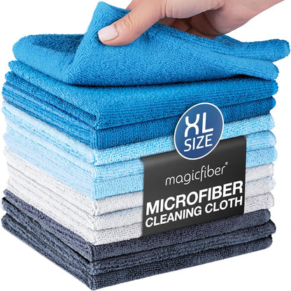 Microfiber Cleaning Cloth, Rags & Dish Towels, 12pk, Large 13x11