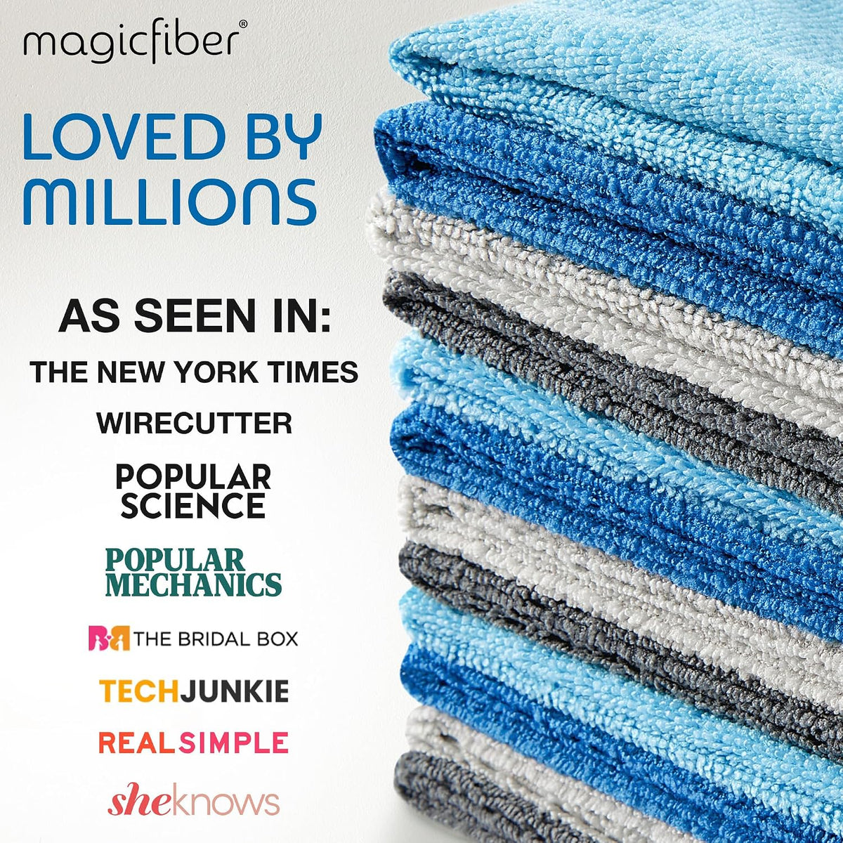 Microfiber Cleaning Cloth, Rags & Dish Towels, 12pk, Large 13x11