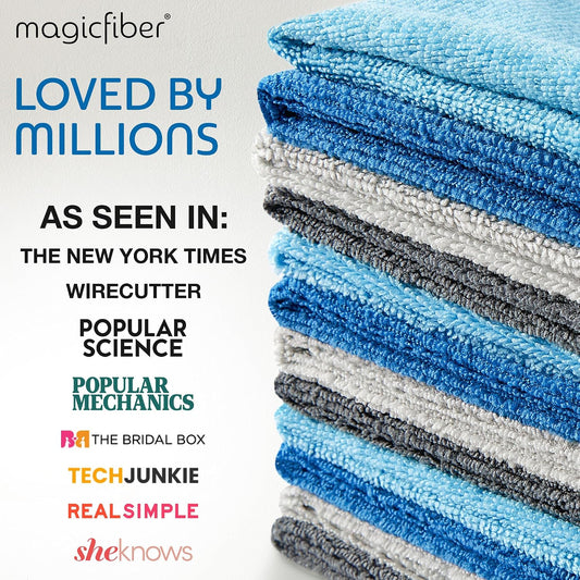 Microfiber Cleaning Cloth, Rags & Dish Towels, 12pk, Large 13x11