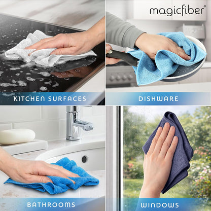 Microfiber Cleaning Cloth, Rags & Dish Towels, 12pk, Large 13x11