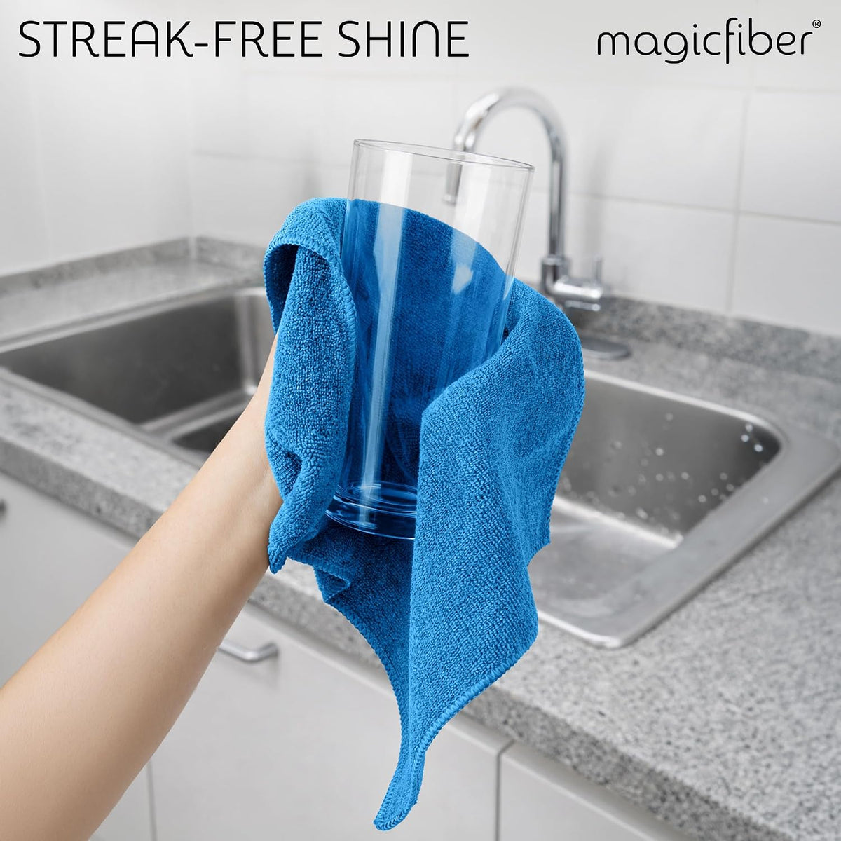Microfiber Cleaning Cloth, Rags & Dish Towels, 12pk, Large 13x11