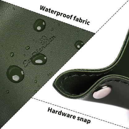 Leather Jewelry Valet Tray for Women and Man (Dark Green-B)